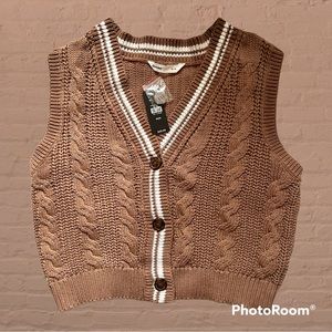 Chunky sweater vest 100% cotton size M